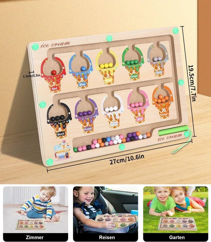 SinLaw Magnetisches Labyrinthspiel Montessori-Spielzeug Bunt - Bild 5