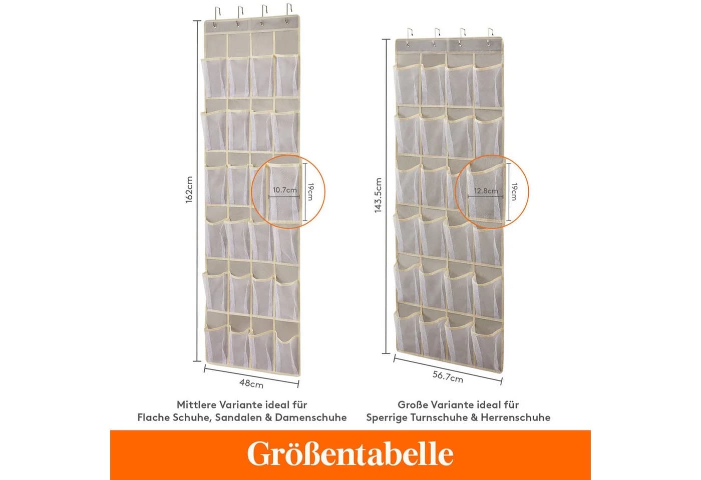 Lifewit Schuhregal Organizer über der Tür für Schuhe, Hängeregal Stoff