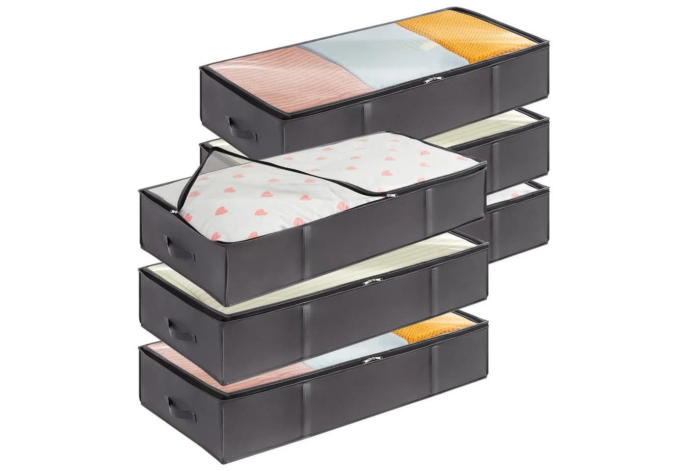 Lifewit Kleidersack 90L Grau 6er Set mit Deckel - Bild 2