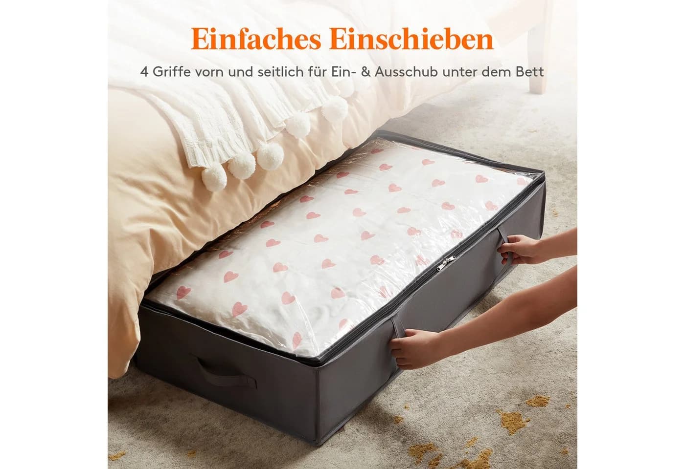Lifewit Kleidersack 90L Grau 6er Set mit Deckel - Bild 3