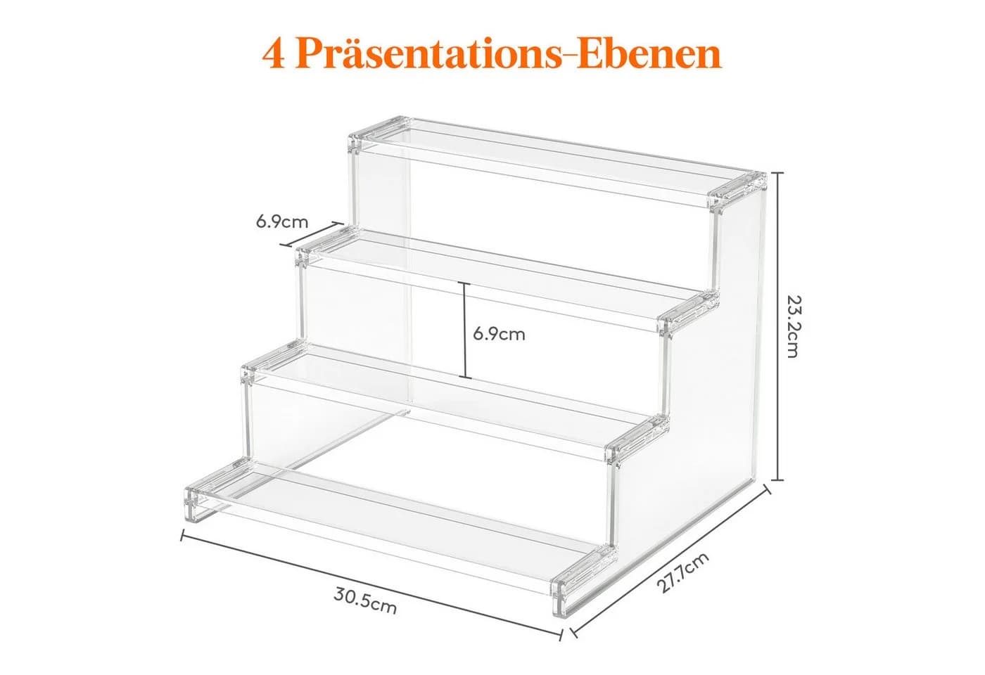 Lifewit Stufenregal Transparent Kunststoff 4-stufig 2-tlg. - Bild 3