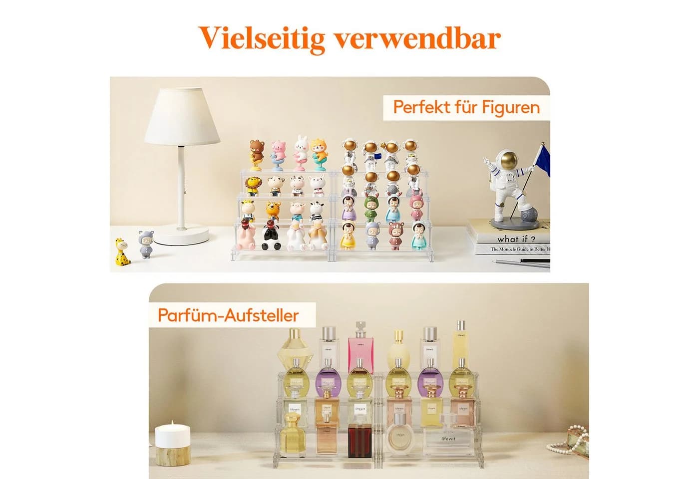 Lifewit Stufenregal Transparent Kunststoff 4-stufig 2-tlg. - Bild 5