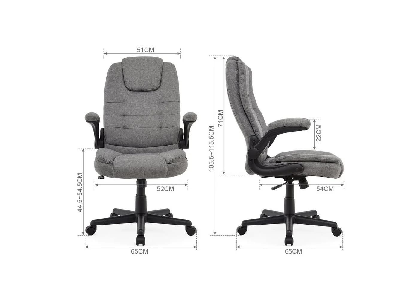 Intimate WM Heart Chefsessel Ergonomisch Bürostuhl Grau - Bild 3
