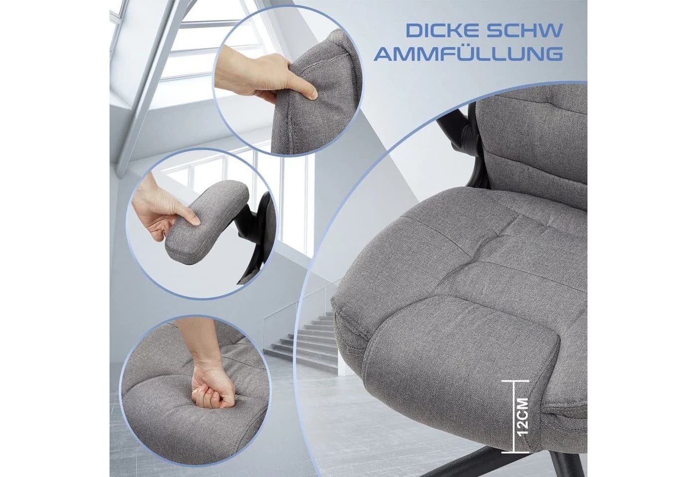 Intimate WM Heart Chefsessel Ergonomisch Bürostuhl Grau - Bild 5