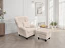luma-home Ohrensessel 18017 Beige Lesesessel mit Hocker Bild 1