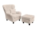 luma-home Ohrensessel 18017 Beige Lesesessel mit Hocker Bild 2