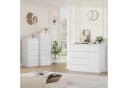Homfa Kommode weiß mit 5 Schubladen und 1 Tür, Sideboard 100x80x40 cm Bild 4