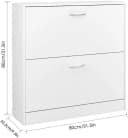 Homfa Schuhschrank mit 2/3 Klappen Schuhregal (2-St) Schuhkipper weiß 2 Türen/3Türen Bild 4
