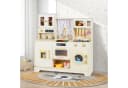 COSTWAY Spielküche Buchenholz Beige Mit Ofen Mikrowelle Geschirrspüler Bild 1