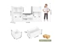 Homfa Sitzbank Kinderregal 3 Schubladen Räder 183x94x29,8 cm Spielzeugregal 7 Fächer Spielzeugtruhe Weiß Bild 3