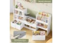 Homfa Sitzbank Kinderregal 3 Schubladen Räder 183x94x29,8 cm Spielzeugregal 7 Fächer Spielzeugtruhe Weiß Bild 4