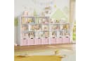 Homfa Kinderregal mit 4 Spielzeugkisten auf Rollen Weiß/Rosa Bild 5