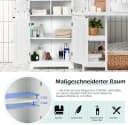 KOMFOTTEU Mehrzweckschrank Küchenschrank Badezimmerschrank 4 Ebenen Glastüren 58x30x109cm Bild 1