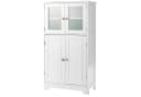 KOMFOTTEU Mehrzweckschrank Küchenschrank Badezimmerschrank 4 Ebenen Glastüren 58x30x109cm Bild 2