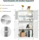 KOMFOTTEU Mehrzweckschrank Küchenschrank Badezimmerschrank 4 Ebenen Glastüren 58x30x109cm Bild 3