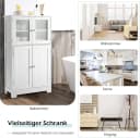 KOMFOTTEU Mehrzweckschrank Küchenschrank Badezimmerschrank 4 Ebenen Glastüren 58x30x109cm Bild 4