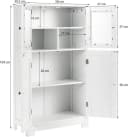 KOMFOTTEU Mehrzweckschrank Küchenschrank Badezimmerschrank 4 Ebenen Glastüren 58x30x109cm Bild 5