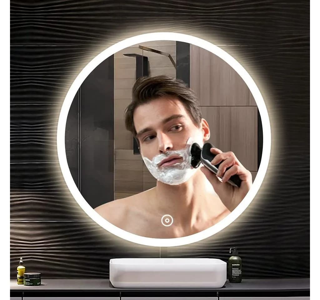 YOLEO Badspiegel LED-Beleuchtung Touchschalter 60x60 cm - Bild 5