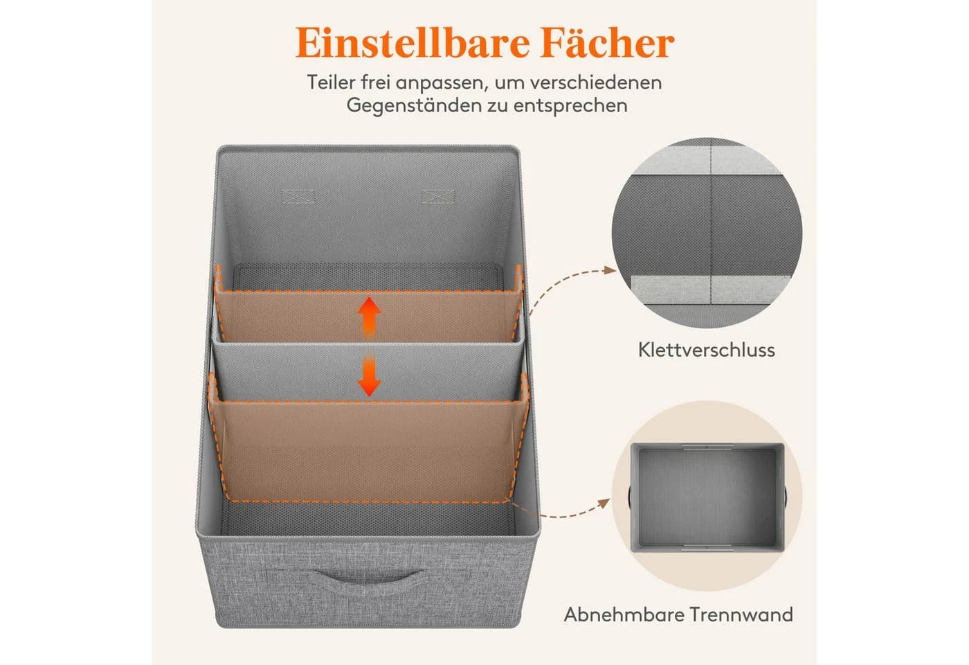 Lifewit Aufbewahrungsdose Groß Faltbar mit Trennwand 4 St. - Bild 3