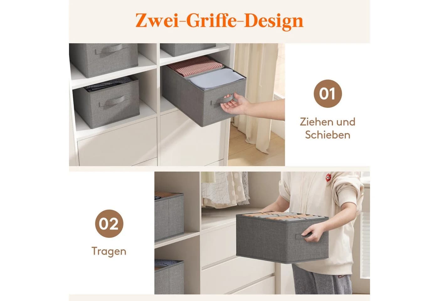 Lifewit Aufbewahrungsdose Groß Faltbar mit Trennwand 4 St. - Bild 4
