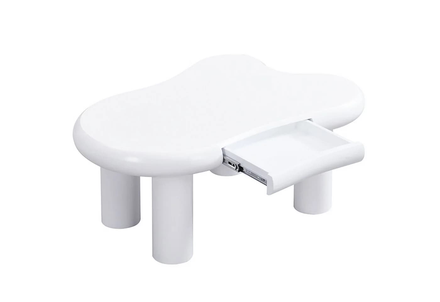 KLAM HOME Couchtisch Cloud-Form MDF LED-Beleuchtung Schublade