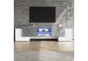 KLAM HOME Lowboard Weiß Grau Hochglanz TV-Schrank mit LED Bild 5