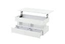KLAM HOME Couchtisch Hubmechanismus Weiß Glas LED Bild 1