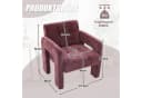 KLAM HOME Sessel Modern Chenille Beige Skandinavisch Bild 3