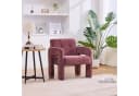 KLAM HOME Sessel Modern Chenille Beige Skandinavisch Bild 4