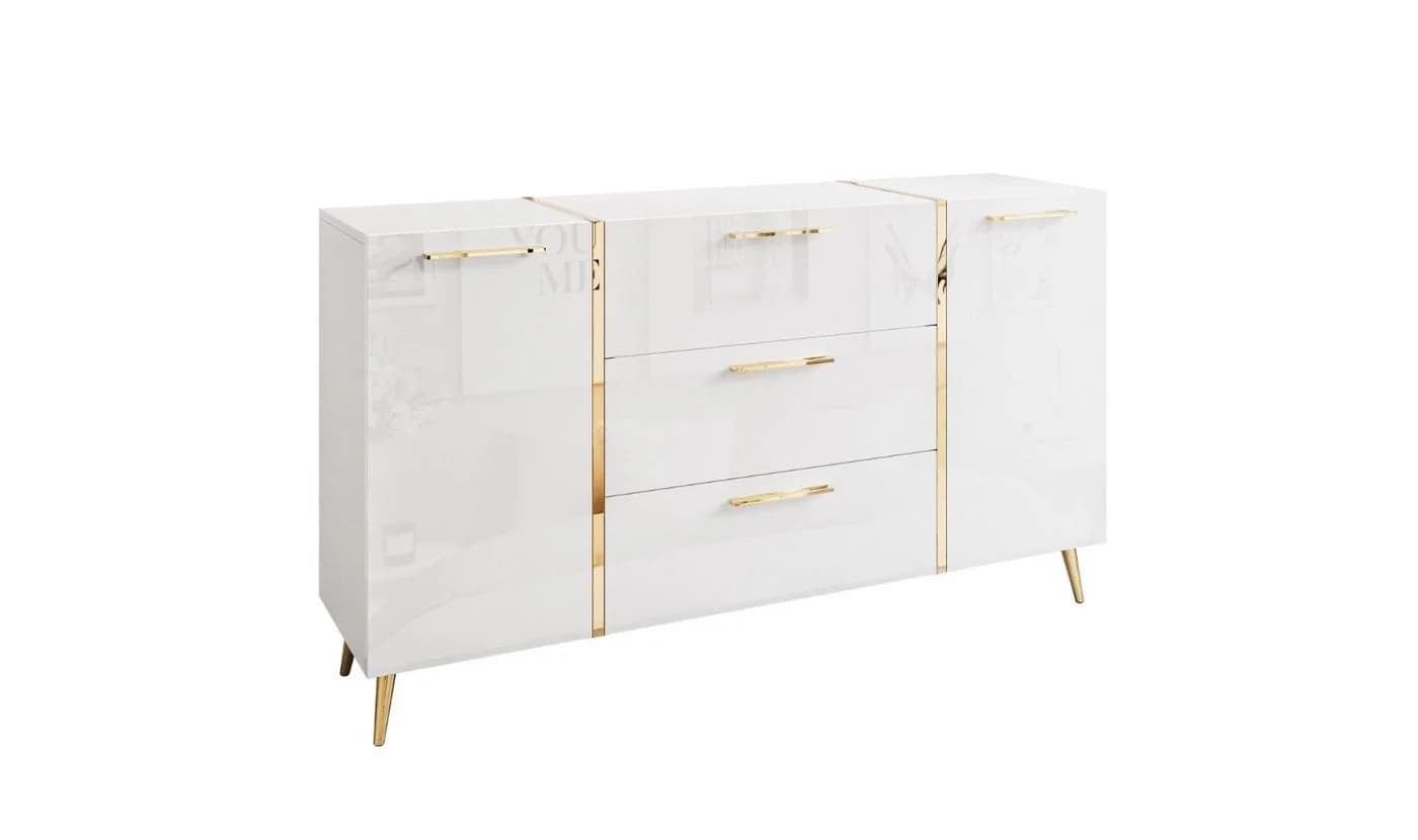ALLHOUSE24 Kommode DIAMANT 158 cm Breite Hochglanz Gold Sideboard - Bild 2