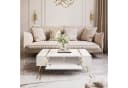 ALLHOUSE24 Couchtisch DIAMANT GOLD Hochglanz, Stauraum, Goldene Beine Bild 3