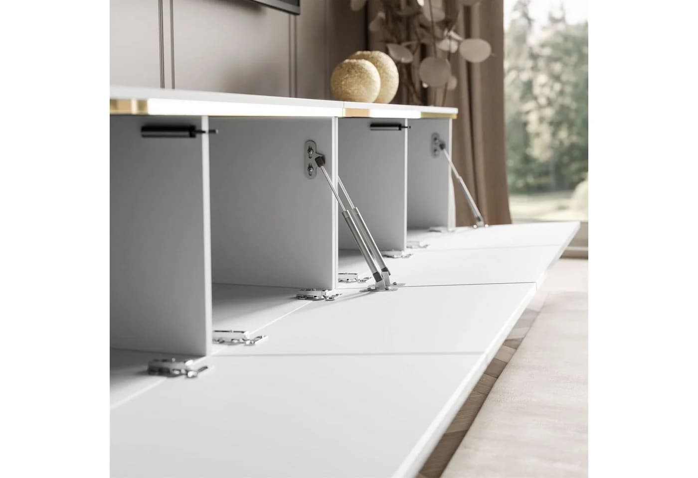 ALLHOUSE24 Lowboard NELLY 200 cm TV Schrank Weiß mit LED-Beleuchtung - Bild 4