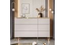 ALLHOUSE24 Kommode LAURA Kaschmir matt 6 Schubladen Gold Bild 1