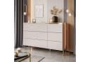 ALLHOUSE24 Kommode LAURA Kaschmir matt 6 Schubladen Gold Bild 2
