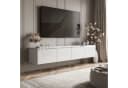 ALLHOUSE24 TV-Schrank NELLY SILBER Hängendes TV Lowboard Weiß Glanz mit LED-Beleuchtung Bild 1