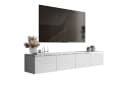 ALLHOUSE24 TV-Schrank NELLY SILBER Hängendes TV Lowboard Weiß Glanz mit LED-Beleuchtung Bild 2