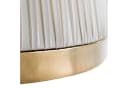 ALLHOUSE24 Esstisch VELORA Ø120 cm Weiß Hochglanz Keramik Säulenfuß Gold Bild 3