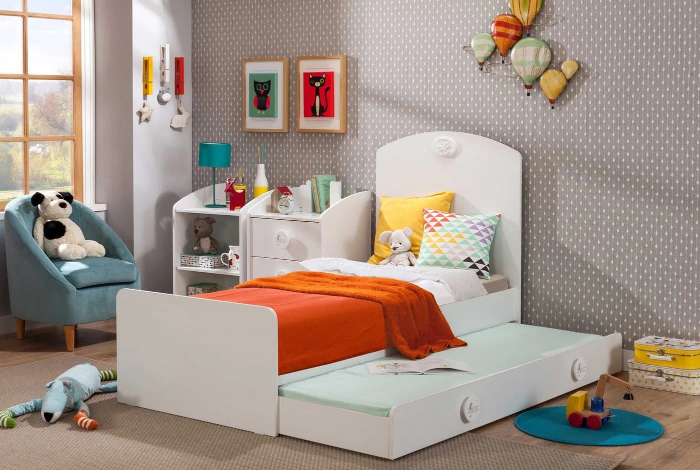 Möbel-Zeit Babyzimmer-Komplettset BABY COTTON 4-tlg. mit Kleiderschrank, Bett, Kommode, Regal - Bild 5