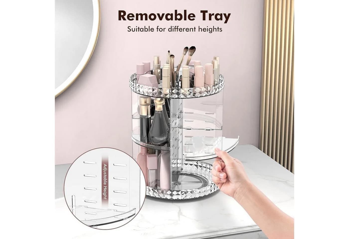 Refined Living Organizer 360° Drehbarer Make-up-Organizer Transparent - Bild 3