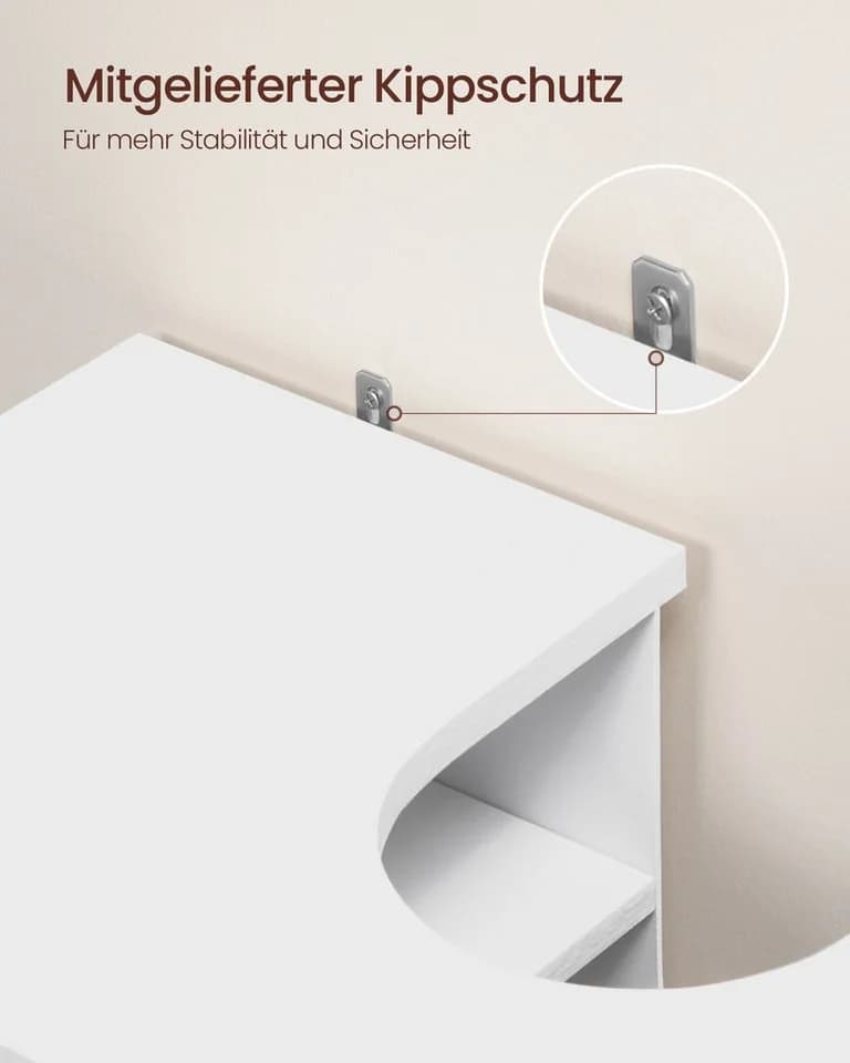 HZUANERI Waschbeckenunterschrank Weiß 2 Türen - Bild 5