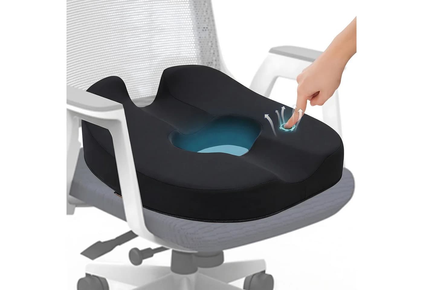 HEYHIPPO Memory Foam Sitzkissen Schwarz Ergonomisch U-Form - Bild 3