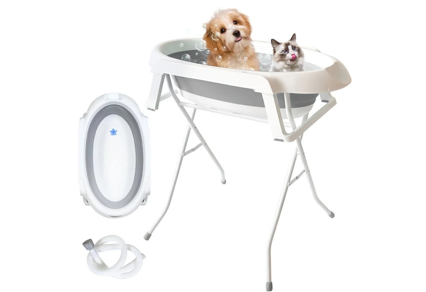 HEYHIPPO Babybadewanne 82 cm Haushaltgrau mit Eisenrohrhalterung - Bild 4