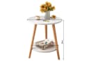HEYHIPPO Beistelltisch Warmweißer Couchtisch aus Holz 50x50x60 cm Bild 1