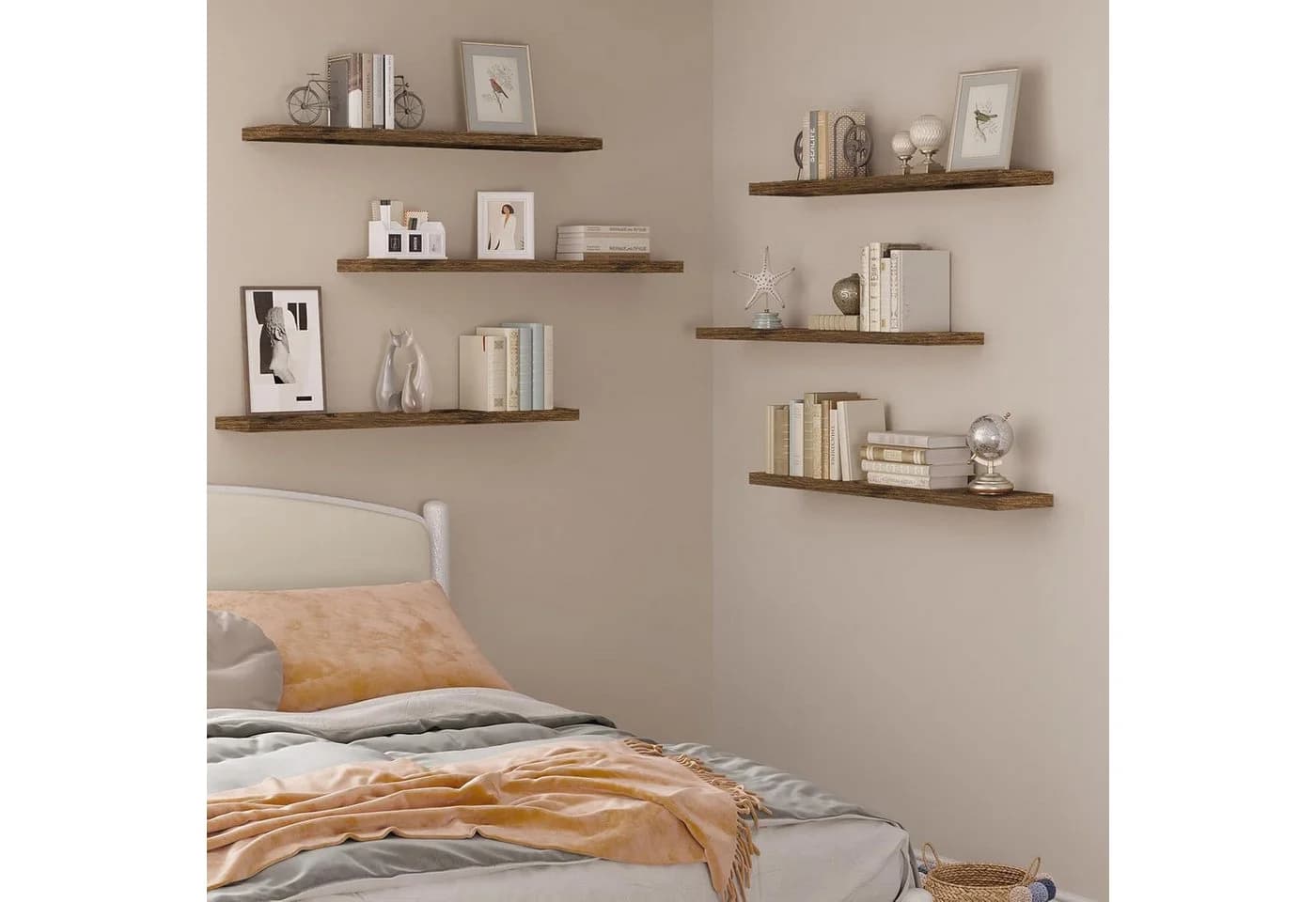 Refined Living Wandregal 3-tlg. Braun MDF 41x17x2,8 cm - Bild 4