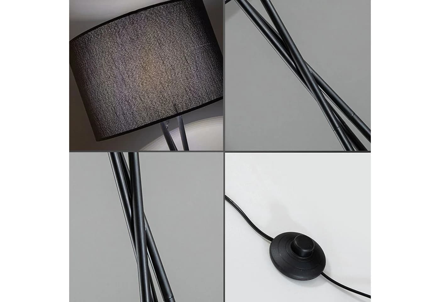 ibettertec Stehlampe LED dimmbar schwarz 165cm Samtschirm - Bild 4