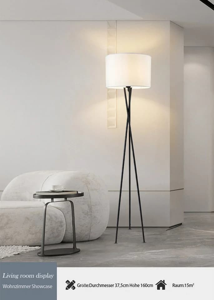 ibettertec Stehlampe LED dimmbar schwarz 165cm Samtschirm - Bild 5