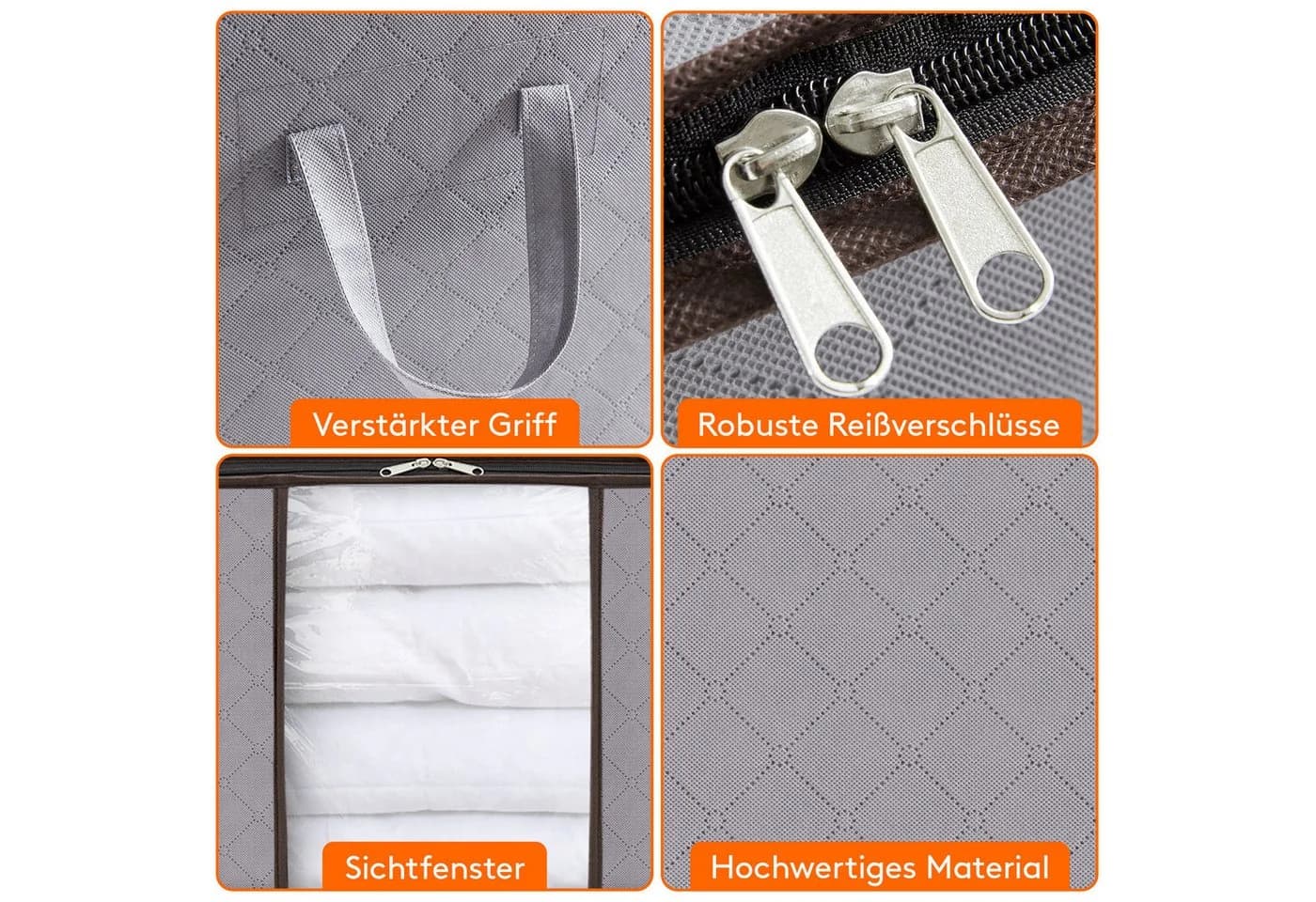 Lifewit Kleiderschutzhülle 50L Aufbewahrungstasche Kleidung Grau - Bild 3