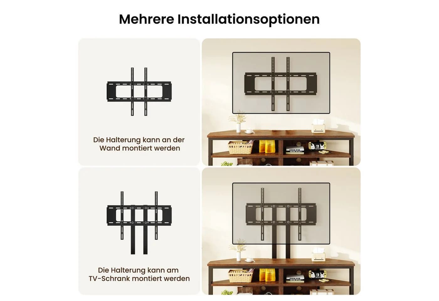 Dripex TV Lowboard Eckschrank mit TV-Halterung und LED - Bild 4