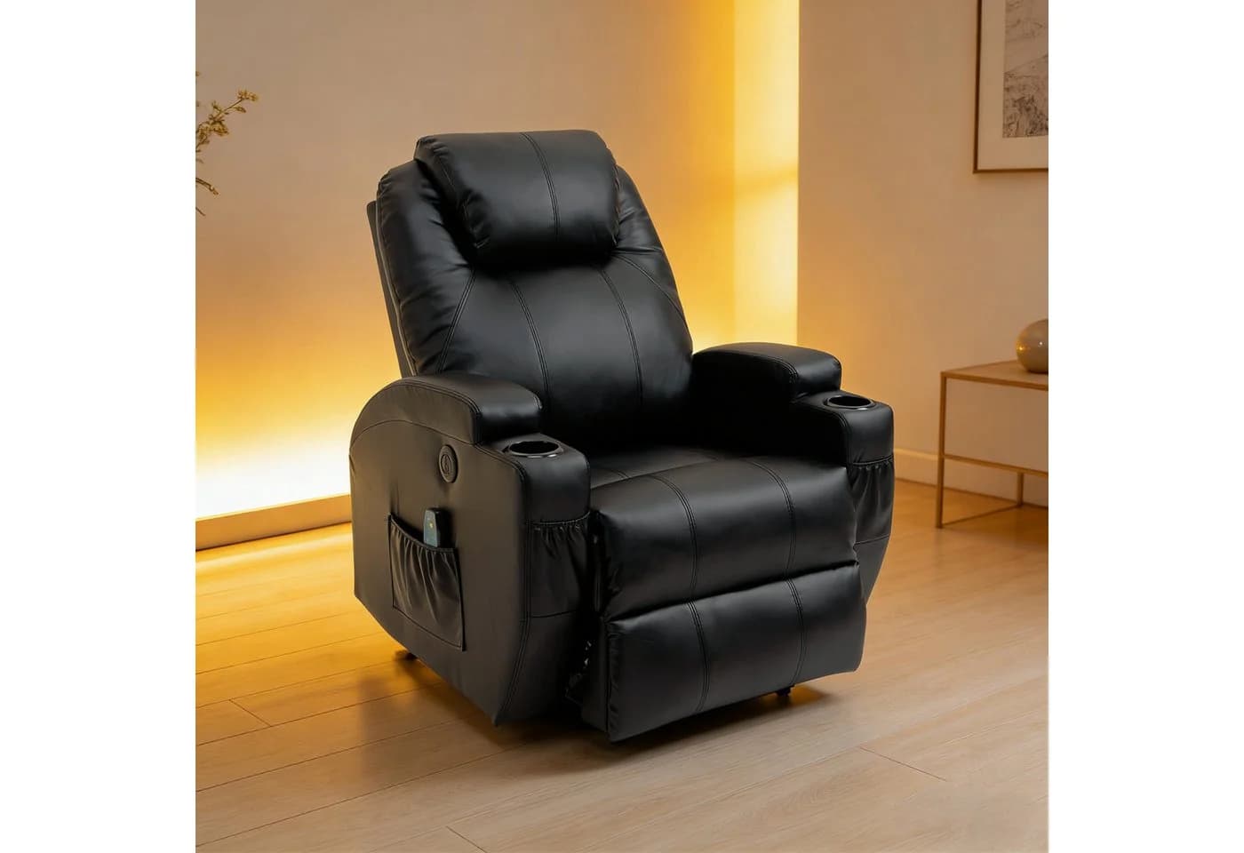 GIHAUVIA Fernsehsessel Elektrisch Relaxsessel Massagesessel Schwarz - Bild 2