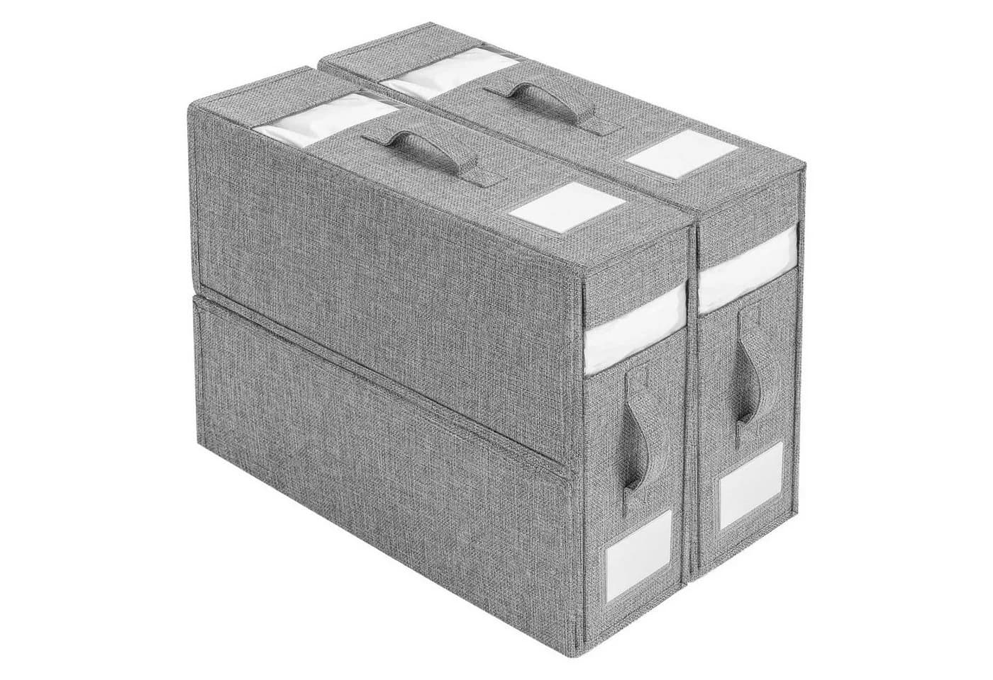 HEYHIPPO Aufbewahrungsbox 2er Set faltbar Bettlaken-Organizer grau - Bild 3
